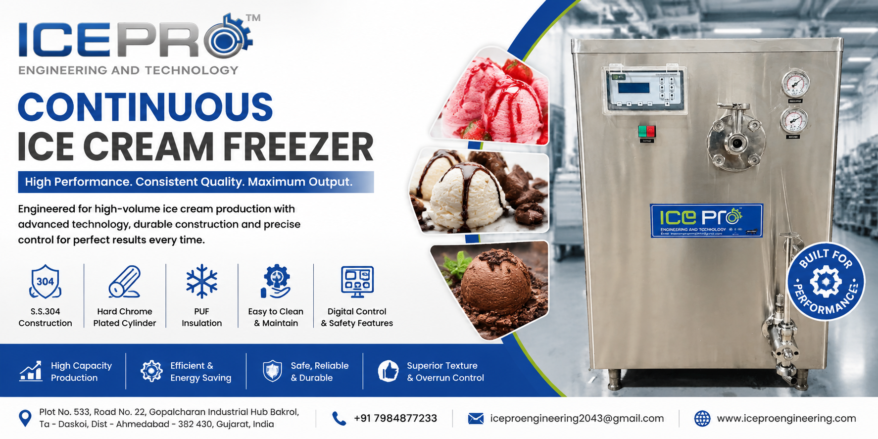 Continuous Ice Cream Freezer Manufacturer