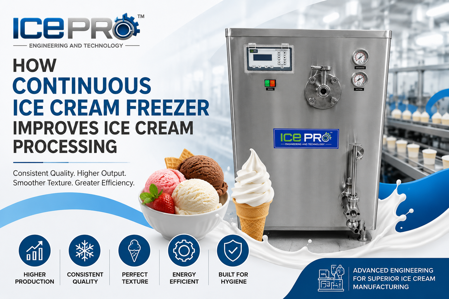 How Continuous Ice Cream Freezer Improves Ice Cream Processing
