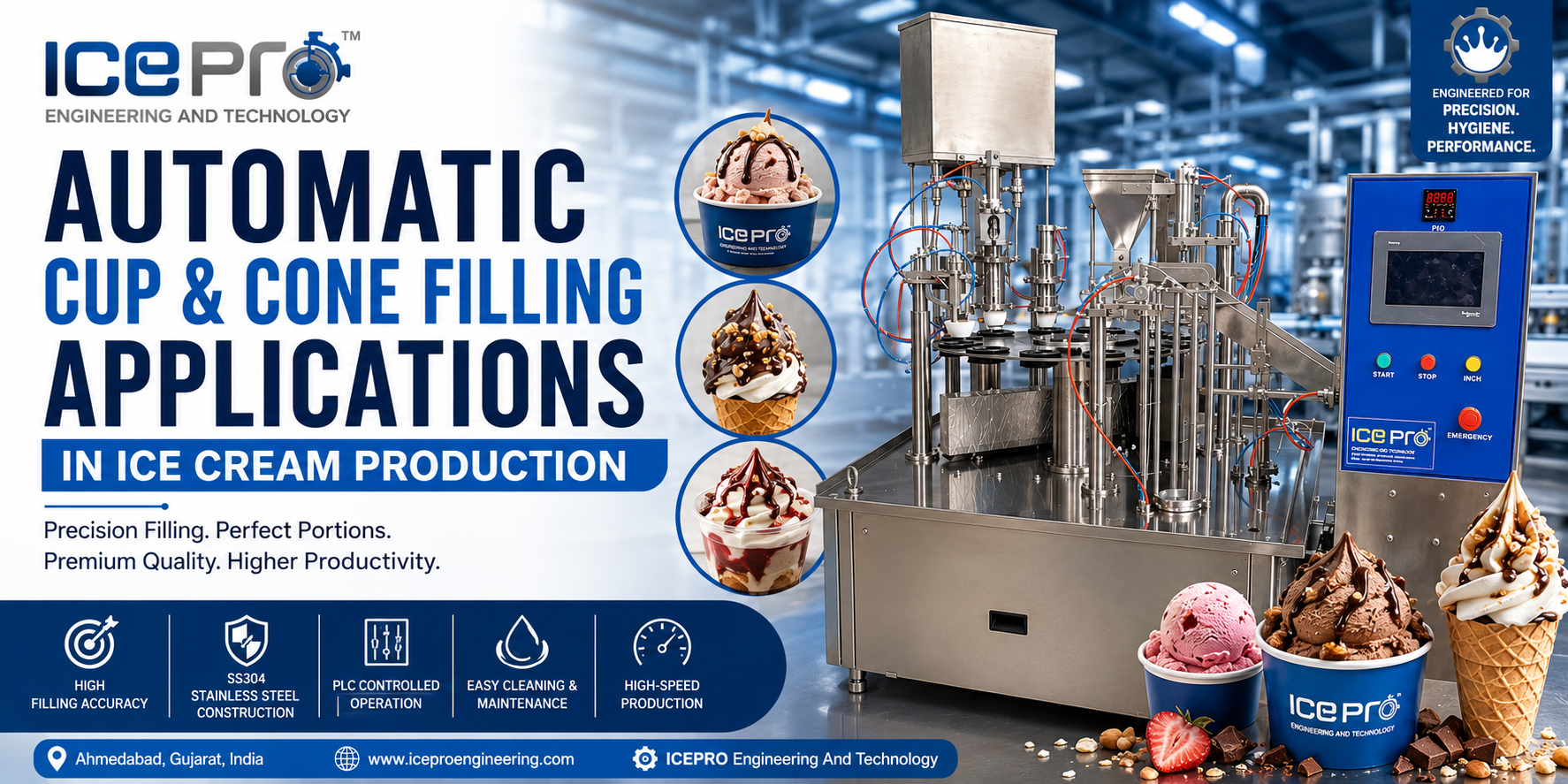 Automatic Cup & Cone Filling Applications in Ice Cream Production