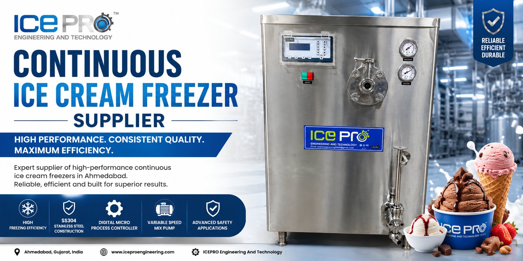 Continuous Ice Cream Freezer Supplier