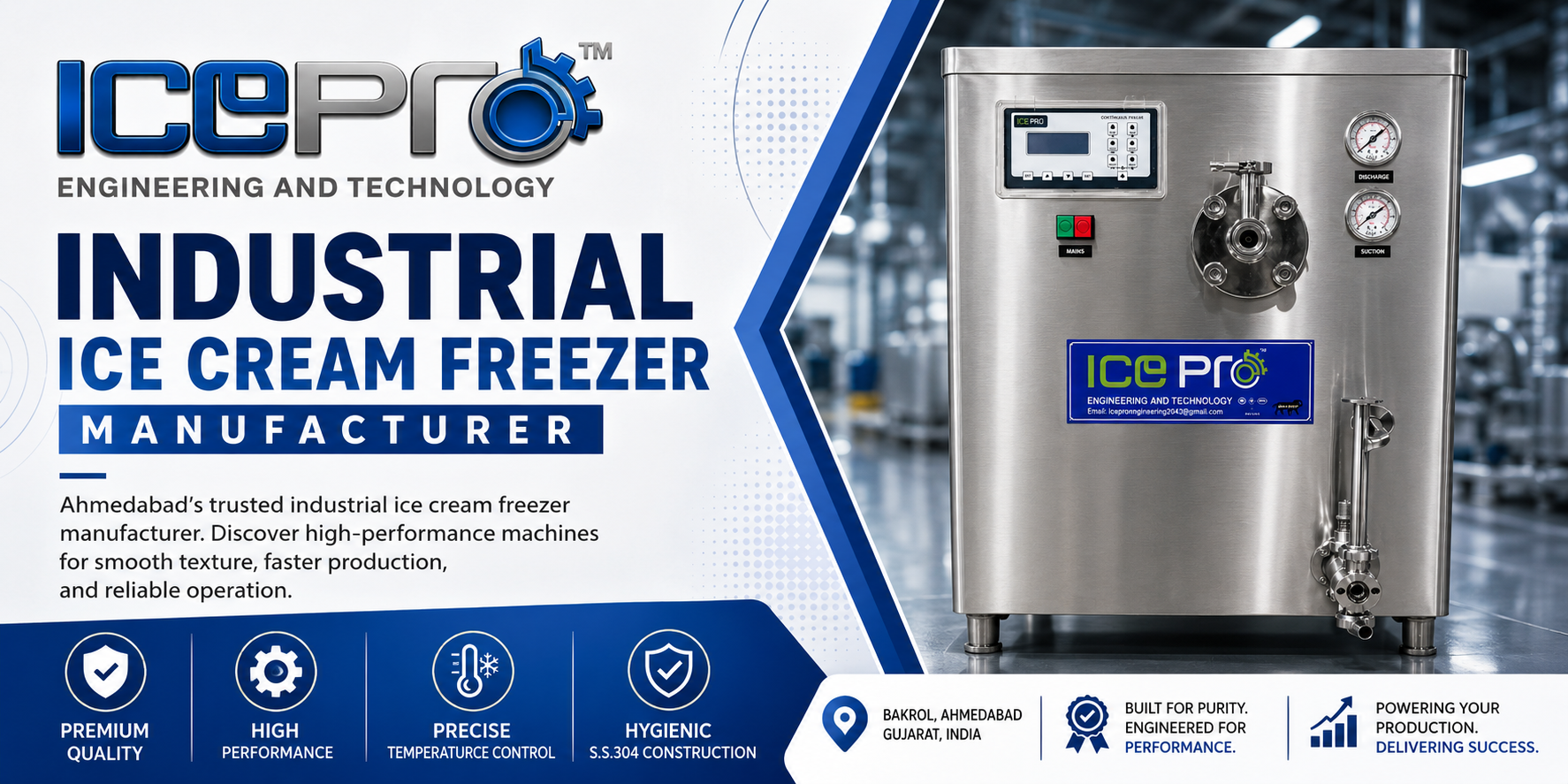 Industrial Ice Cream Freezer Manufacturer