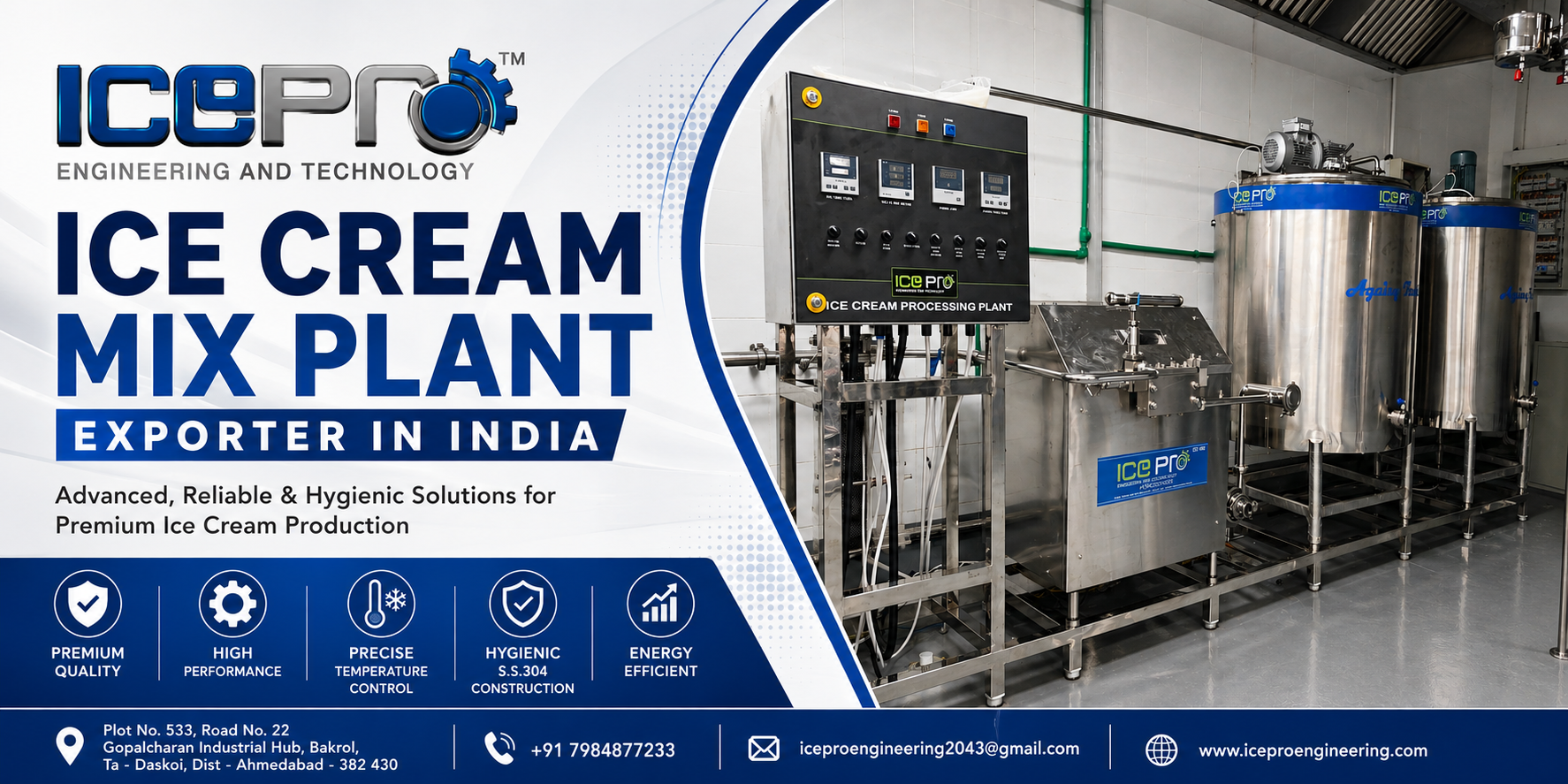 Ice Cream Mix Plant Exporter in India