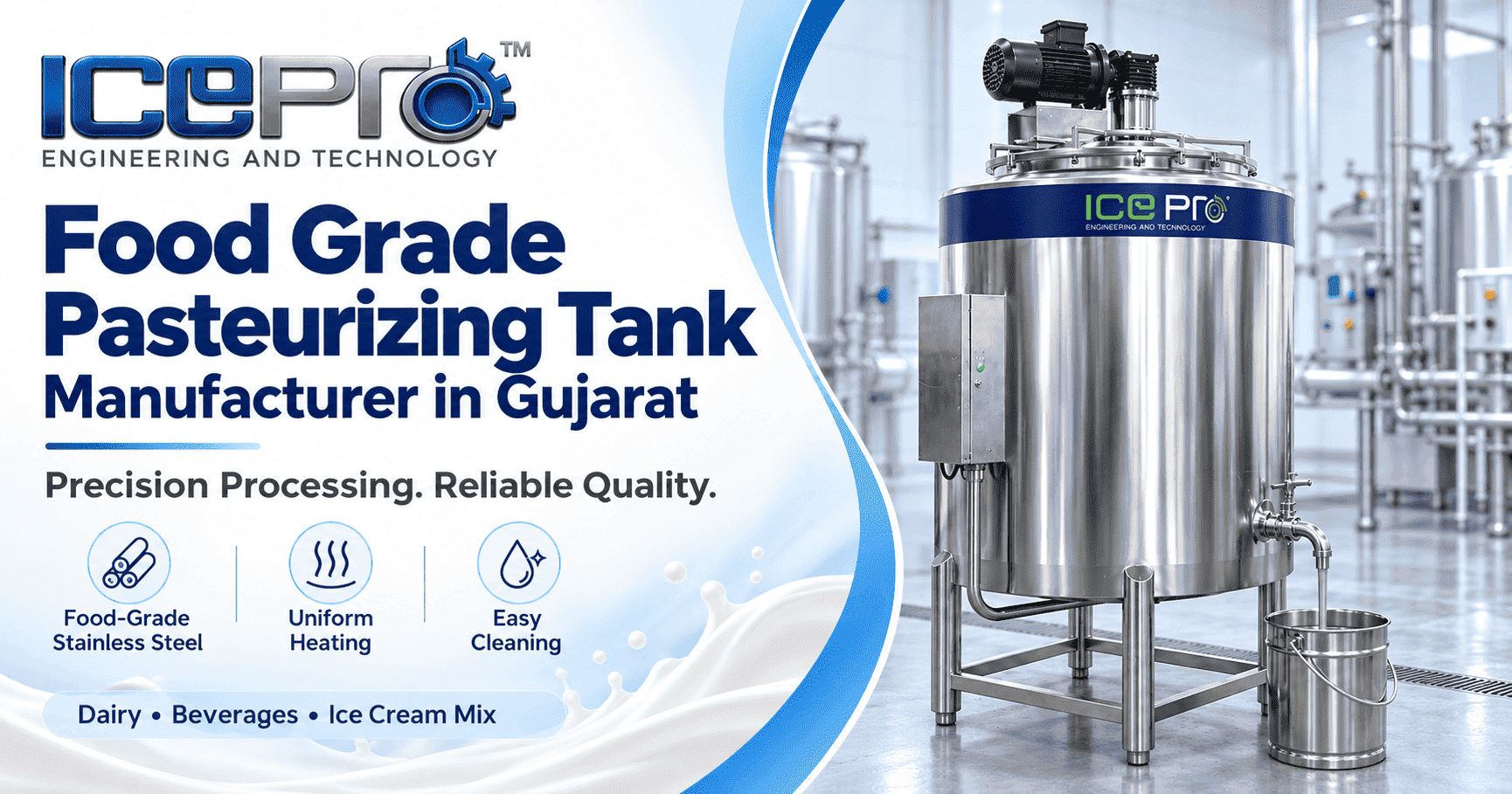 Food Grade Pasteurizing Tank Manufacturer in Gujarat